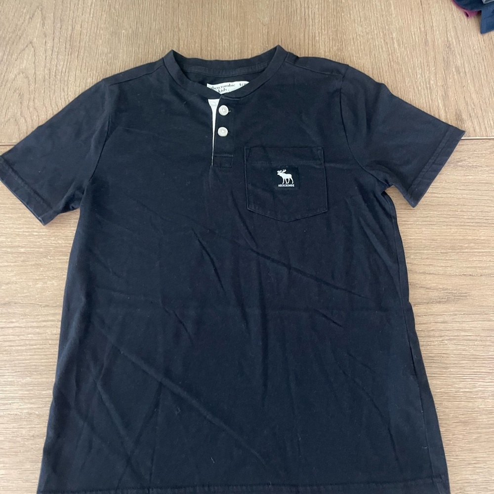 Boys Black Henley Shirt